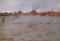 William Merritt Chase Harbor Scene, Brooklyn Docks 1886 Fine Art Print