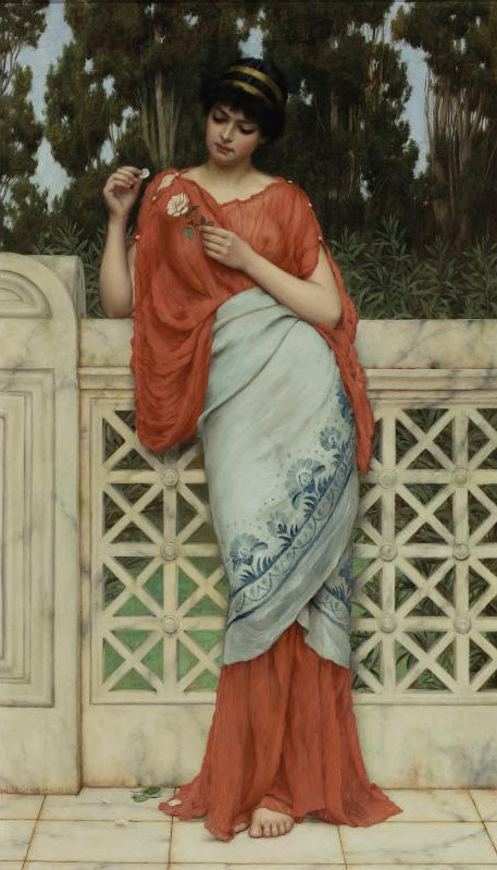 John William Godward He Loves Me, He Loves Me Not 1896 Fine Art Print