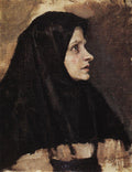 Vasily Surikov Head of a Woman in Black Shawl 1886 Fine Art Print