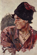 Vasily Surikov Head of a Young Cossack 1905 Fine Art Print