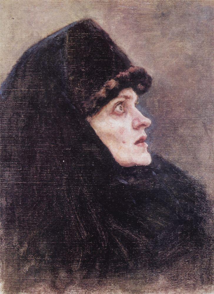 Vasily Surikov Head of Boyarynya Morozova (Study) #2 1886 Fine Art Print
