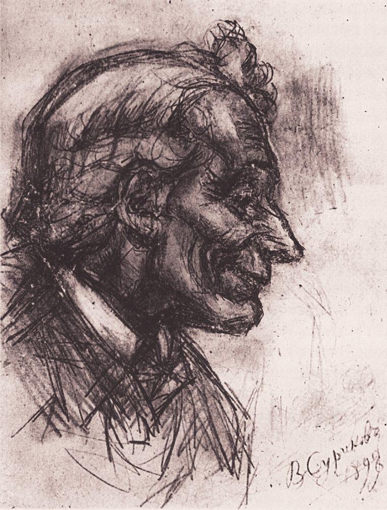 Vasily Surikov Head of Suvorov 1898 Fine Art Print