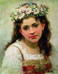 Konstantin Makovsky Head of the Girl 1889 Fine Art Print