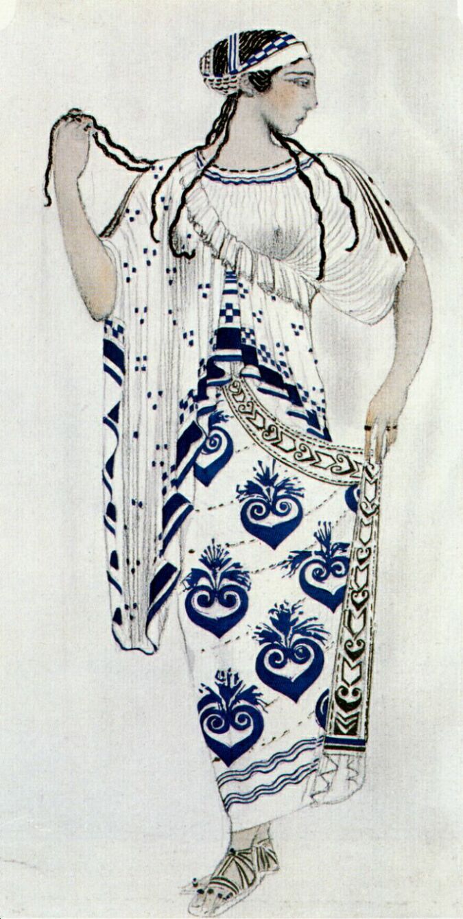 Leon Bakst "Helene de Sparte" - Costume for Ida Rubinstein as Helene 1912 Fine Art Print