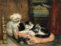 {{ product_title }} Fine Art Print | {{ product_vendor }} Jakero77 Henriëtte Ronner-Knip Cat Mother Playful Kittens Terrier Dog 1880s Fine Art Print Art Print  Jakero77