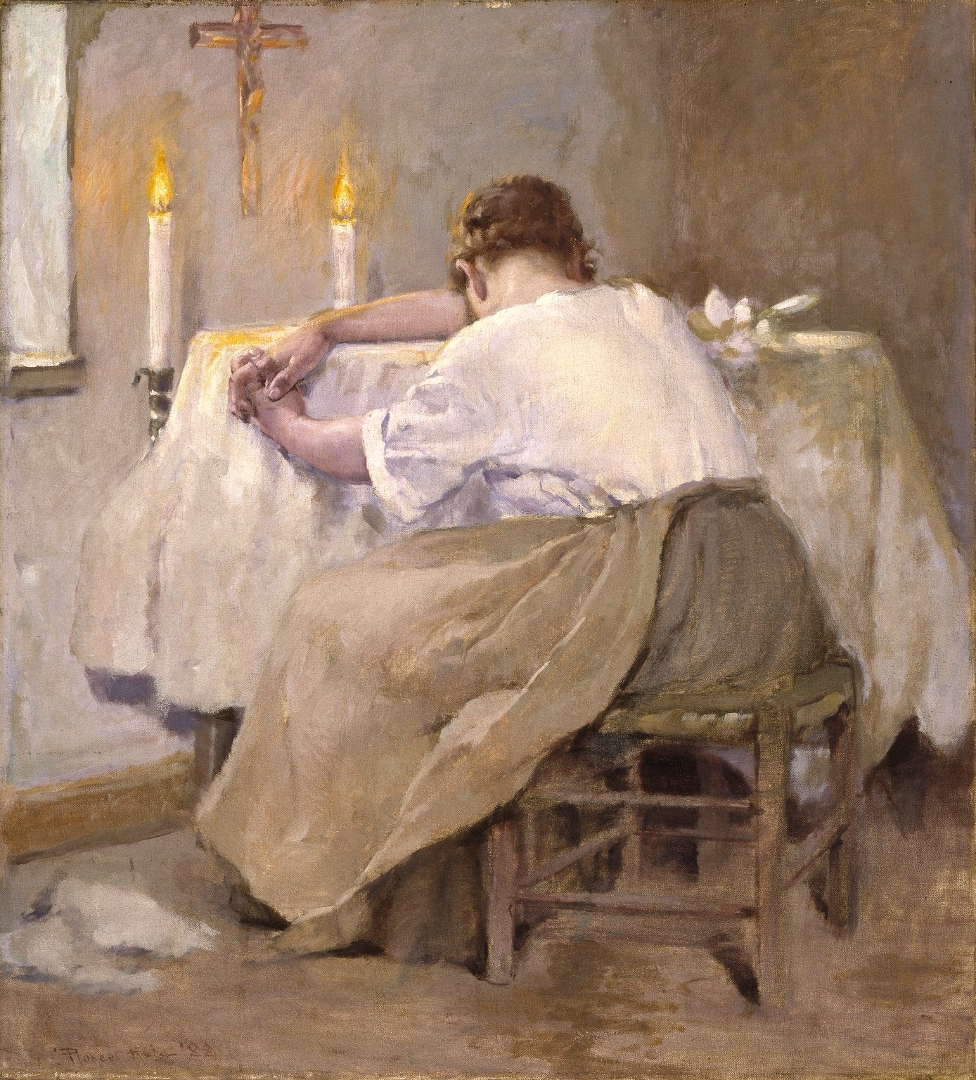 Robert Lewis Reid Her First Born 1888 Fine Art Print