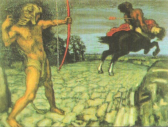 Franz Stuck Heracles kills the centaur Nessus to save Deianira 1899 Fine Art Print
