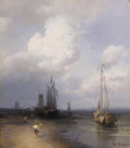 Hermann Ottomar Herzog Dutch Coastal Scene 1865 Fine Art Print
