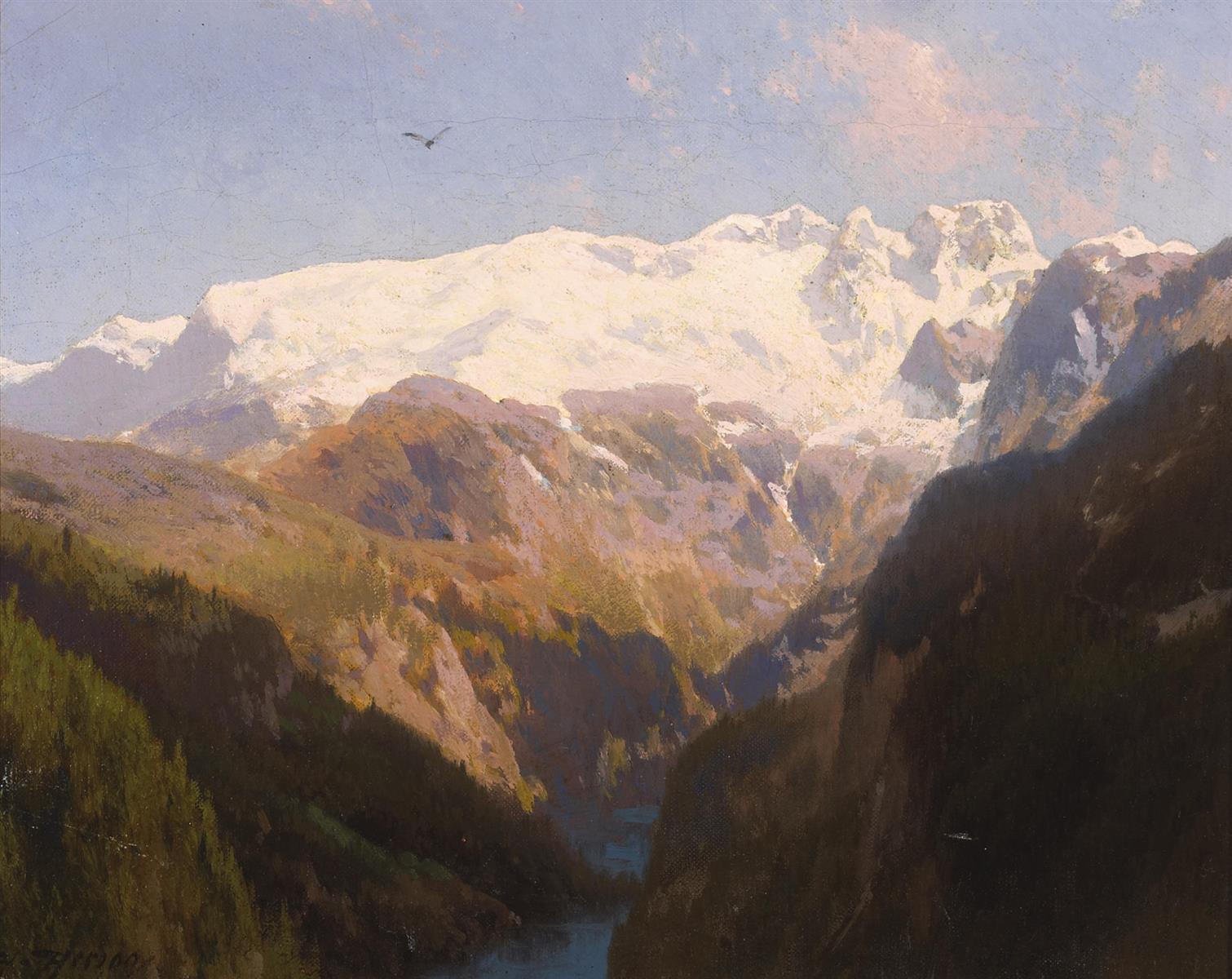 Hermann Ottomar Herzog In the Mountains 1895 Fine Art Print