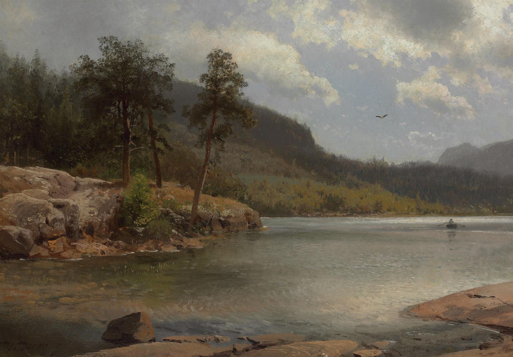 Hermann Ottomar Herzog Inlet on Lake George near Fourteen Mile Island 1874 Fine Art Print