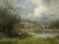 Hermann Ottomar Herzog On the Way to the Fishing Hole 1870 Fine Art Print