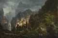 Hermann Ottomar Herzog Storm in the Mountains 1850 Fine Art Print