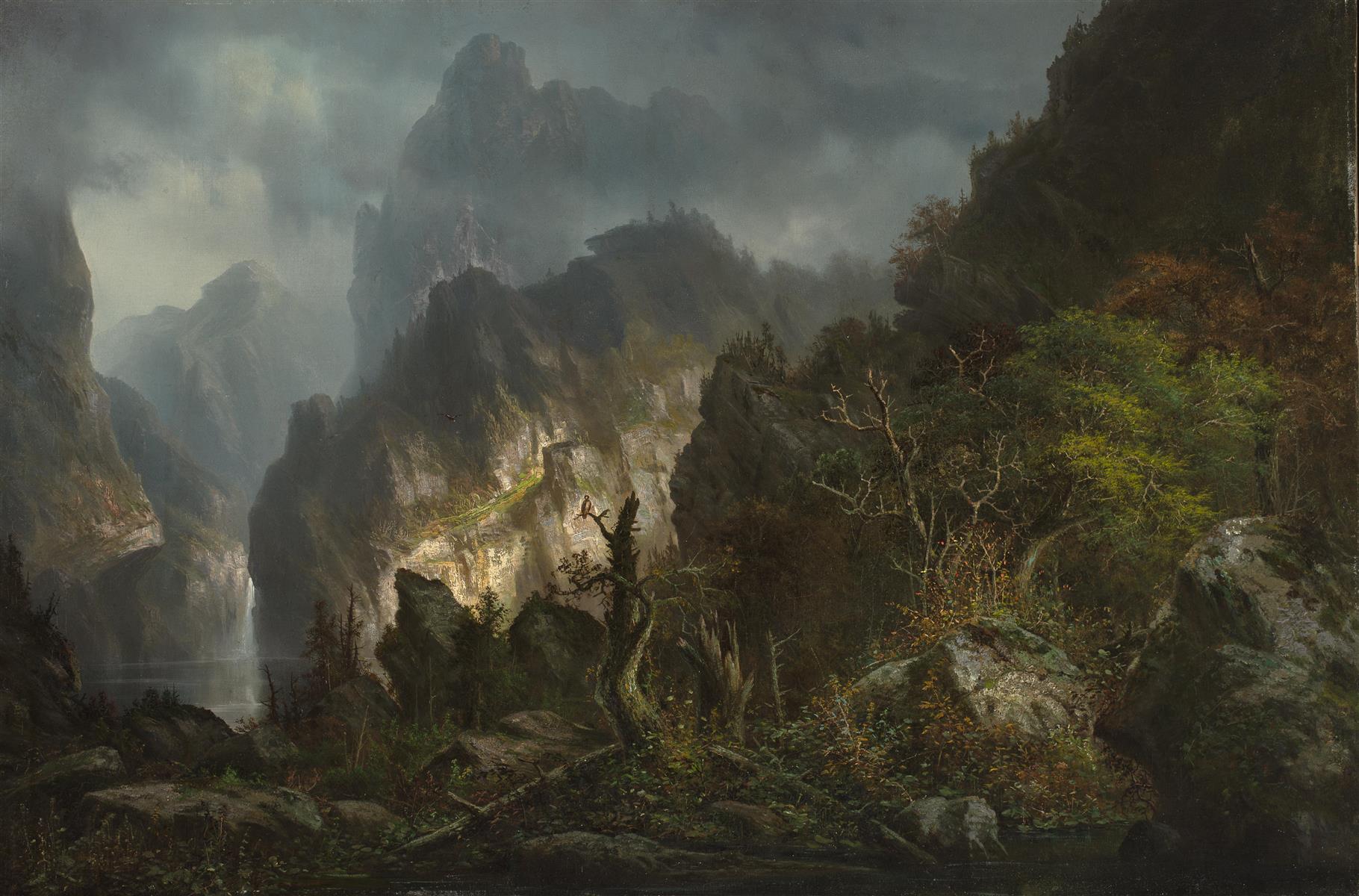 Hermann Ottomar Herzog Storm in the Mountains 1850 Fine Art Print