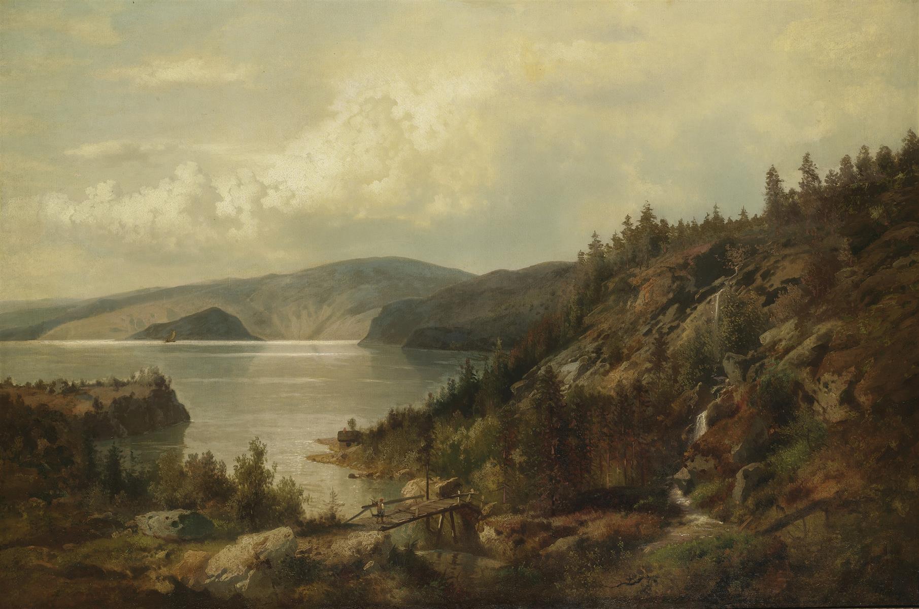 Hermann Ottomar Herzog The Old Bridge 1850 Fine Art Print