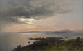 Hermann Ottomar Herzog Twighlight over a Lake 1850 Fine Art Print