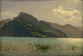 Hermann Ottomar Herzog View of Lake Lucerne Opposite Brunnen 1880 Fine Art Print
