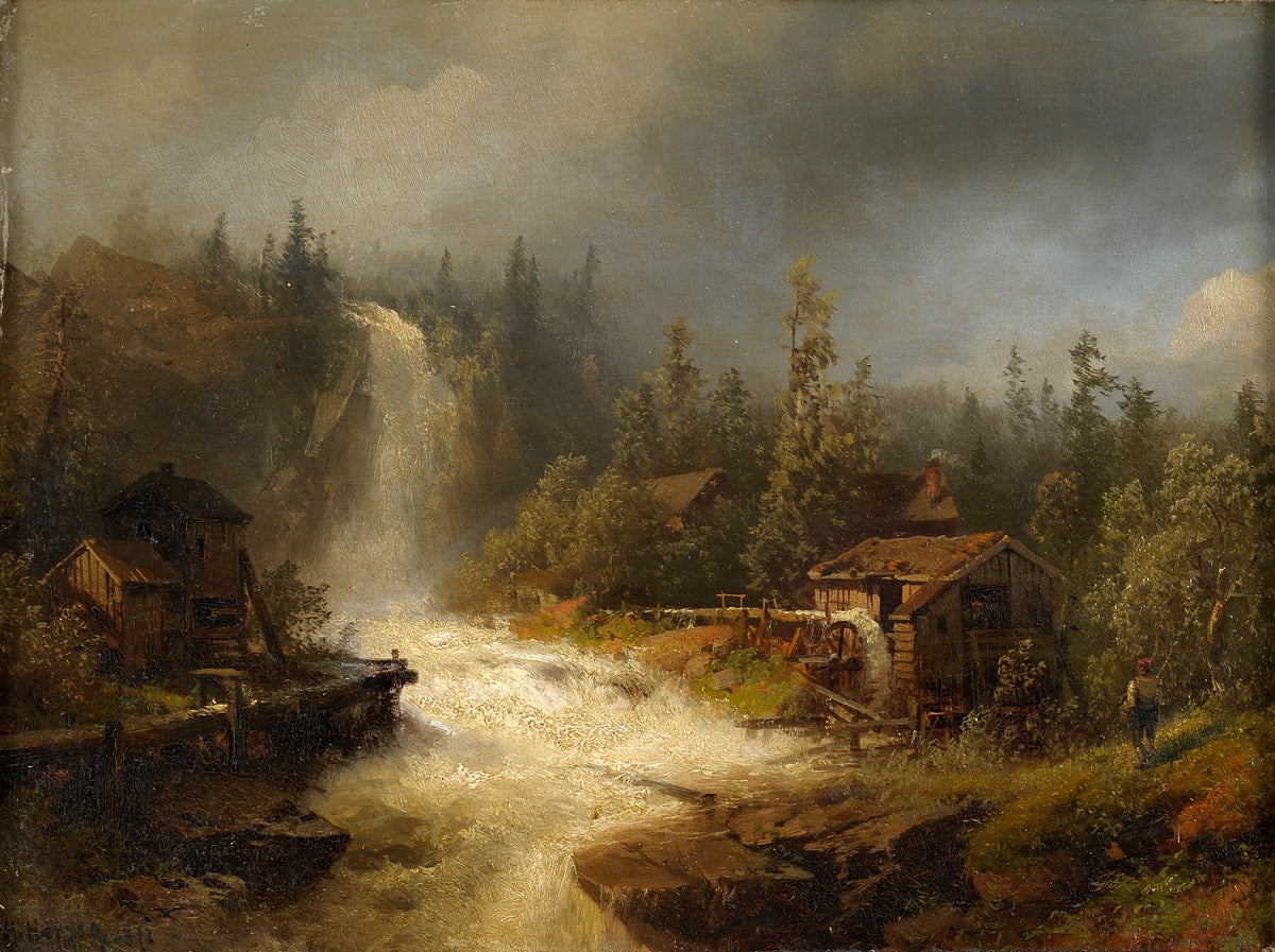 Hermann Ottomar Herzog Water Mill 1872 Fine Art Print