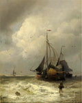 Hermann Ottomar Herzog Bomschuiten Op Het Strand Bij Scheveningen 1870 Fine Art Print