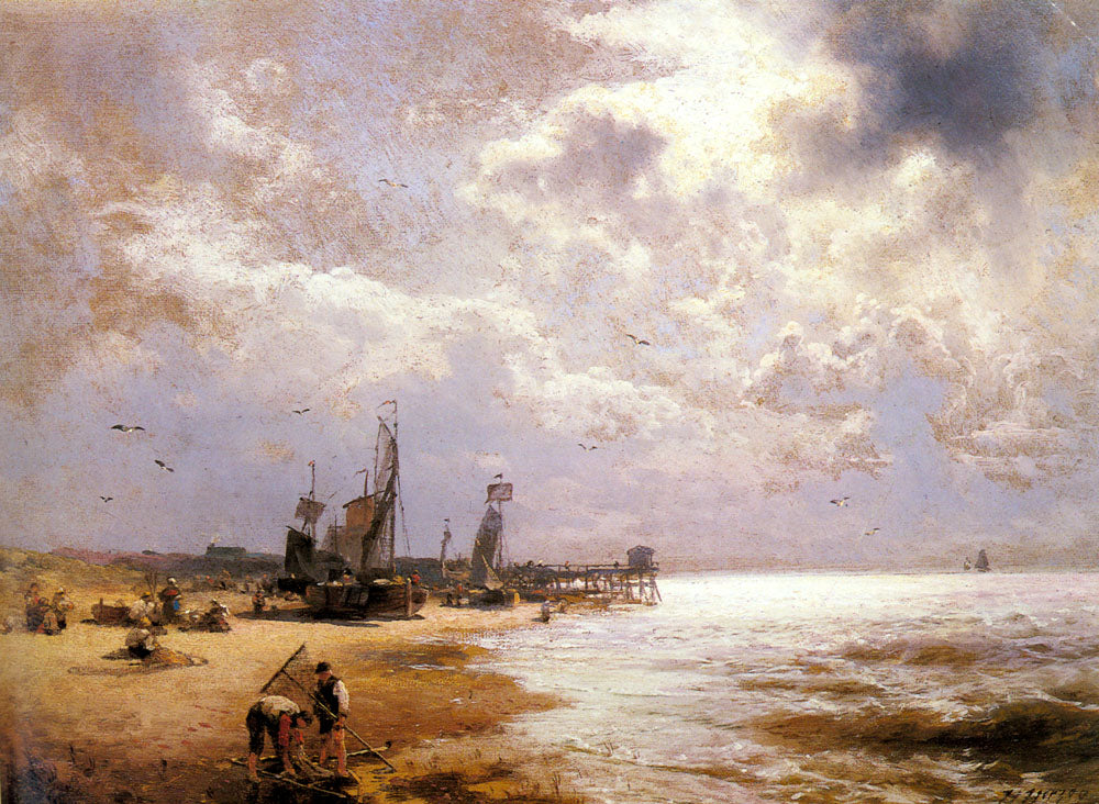 Hermann Ottomar Herzog Fishing Scenes 1890 Fine Art Print