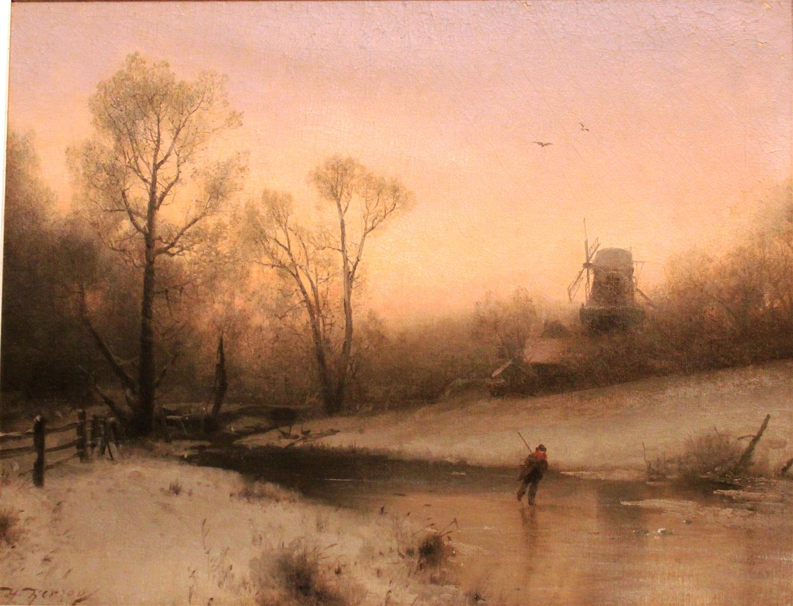 Hermann Ottomar Herzog Winter Evening in Holland 1890 Fine Art Print