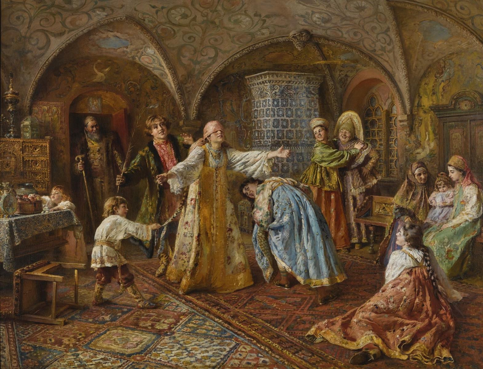 Konstantin Makovsky Hide and Seek 1890 Fine Art Print