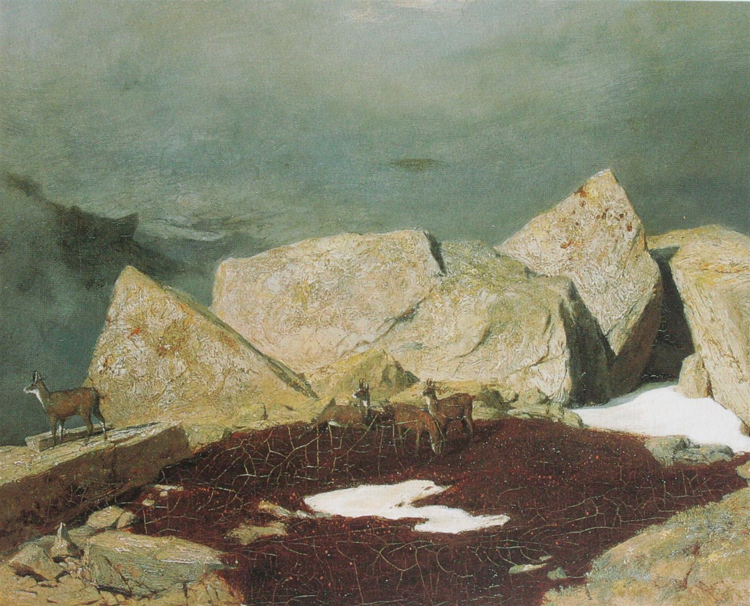 Arnold Böcklin High Mountains with Chamoises 1849 Fine Art Print