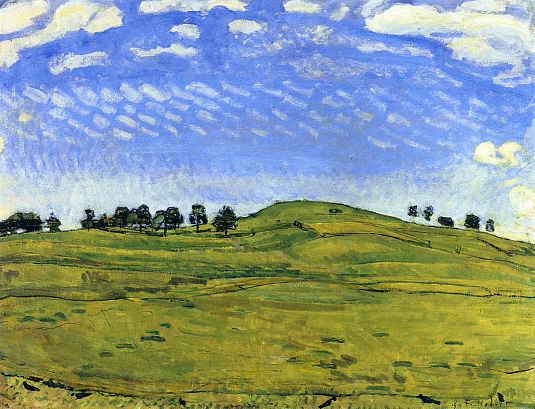 Ferdinand Hodler Hilly Landscape with Ravens, in the Bernese Oberland 1910 Fine Art Print