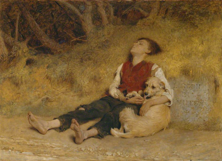 Briton Riviere His Only Friend 1871 Fine Art Print