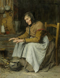 Albrecht Anker Old Age II (old woman warming up) 1885 Fine Art Print