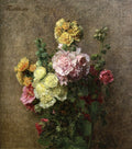 Henri Fantin-Latour Hollyhocks without Vase 1884 Fine Art Print