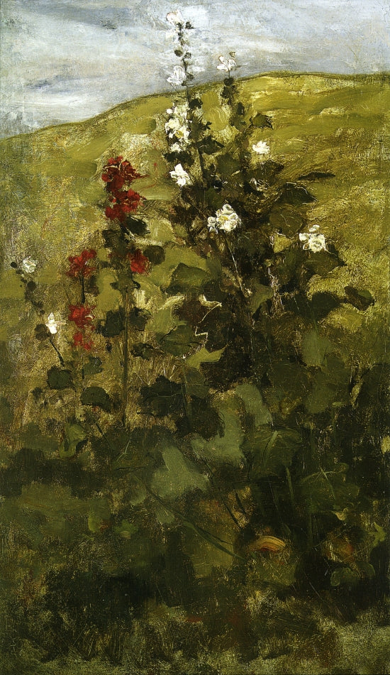 John Henry Twachtman Hollyhocks 1889 Fine Art Print