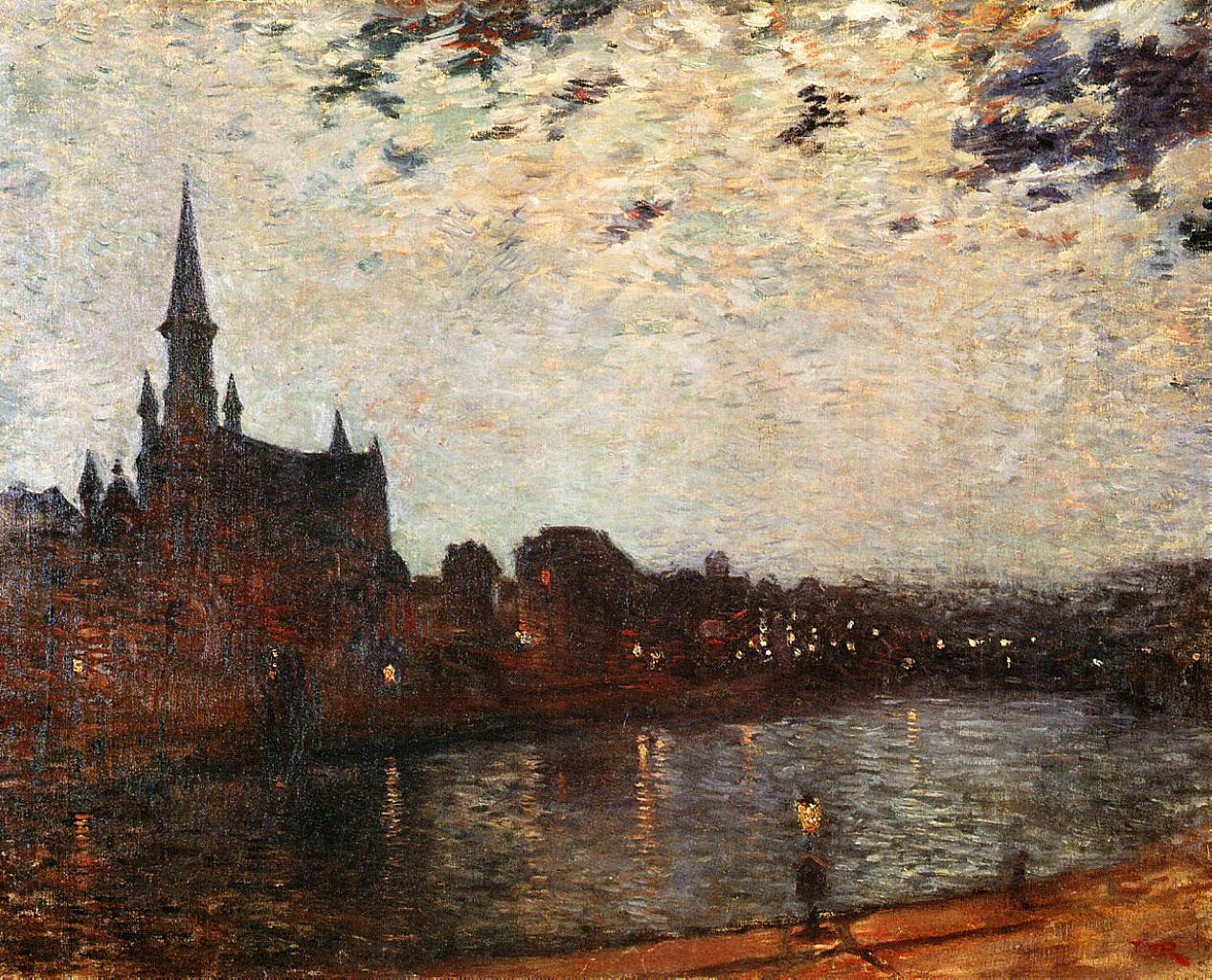 Theo van Rysselberghe Holy Cross Church at Ixelles at Night 1886 Fine Art Print