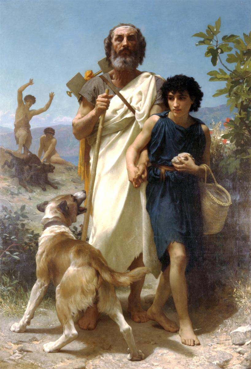 William-Adolphe Bouguereau Homer and his Guide 1874 Fine Art Print