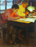 Nikolay Bogdanov Belsky Homework 1895 Fine Art Print