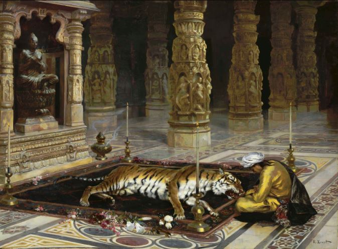 Rudolf Ernst Honoring the Tiger 1885 Fine Art Print