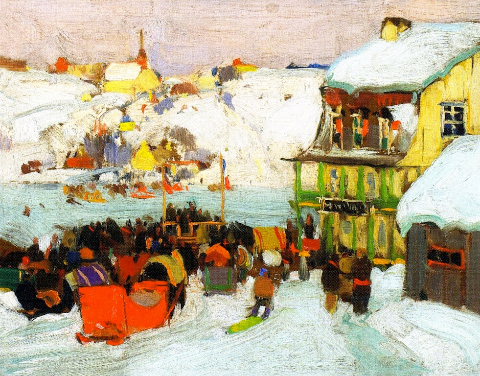Clarence Gagnon Horse Races in Winter 1924 Fine Art Print