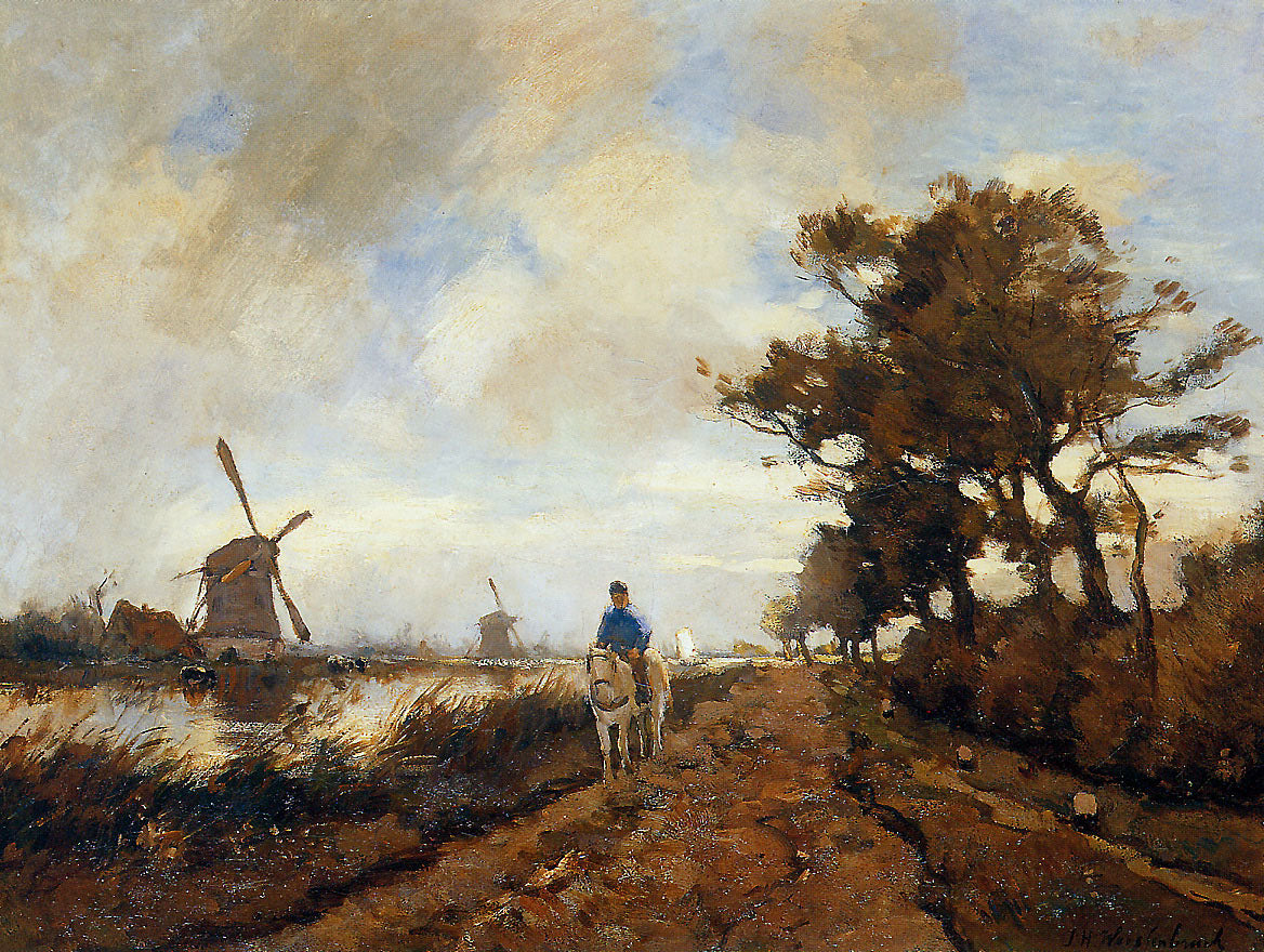 Johan Hendrik Weissenbruch Horseman on a Tow path 1882-1903 Fine Art Print