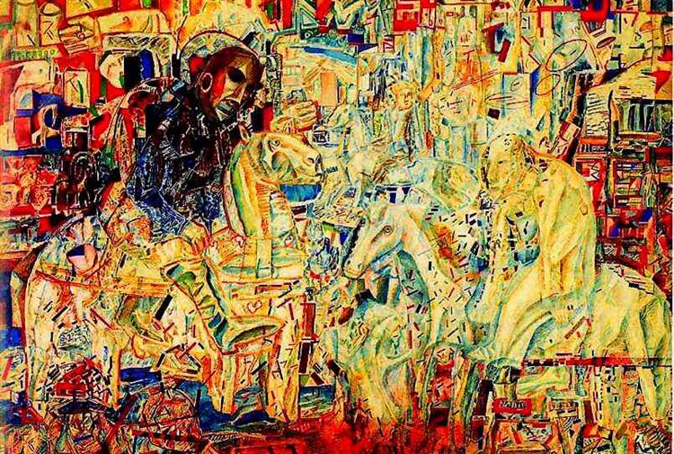 Pavel Filonov Horsemen 1911 Fine Art Print