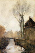 Johan Hendrik Weissenbruch House near Canal 1870-1903 Fine Art Print