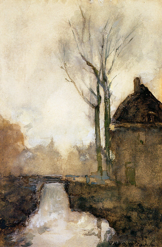 Johan Hendrik Weissenbruch House near Canal 1870-1903 Fine Art Print