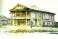 Vasily Surikov House of Surikov family in Krasnoyarsk 1890 Fine Art Print