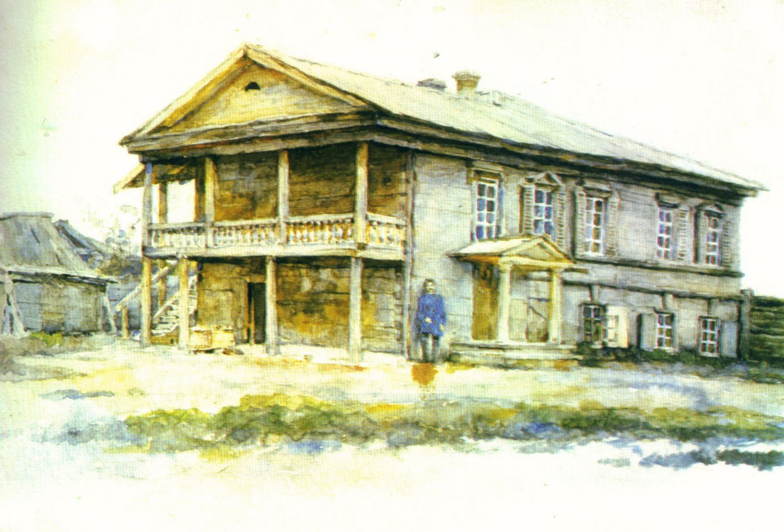 Vasily Surikov House of Surikov family in Krasnoyarsk 1890 Fine Art Print