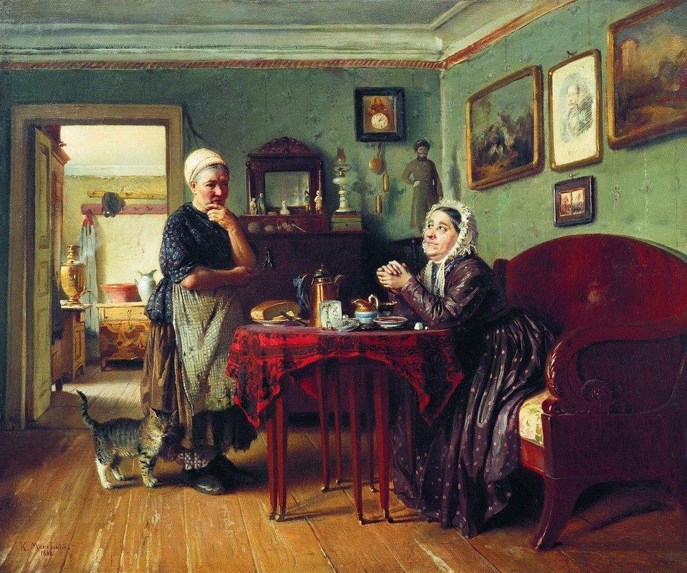 Konstantin Makovsky Household Conversation 1868 Fine Art Print