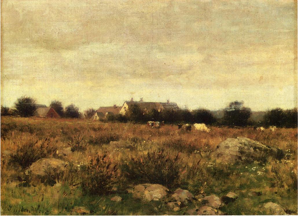 Julian Alden Weir Houses in Pasture 1890 Fine Art Print