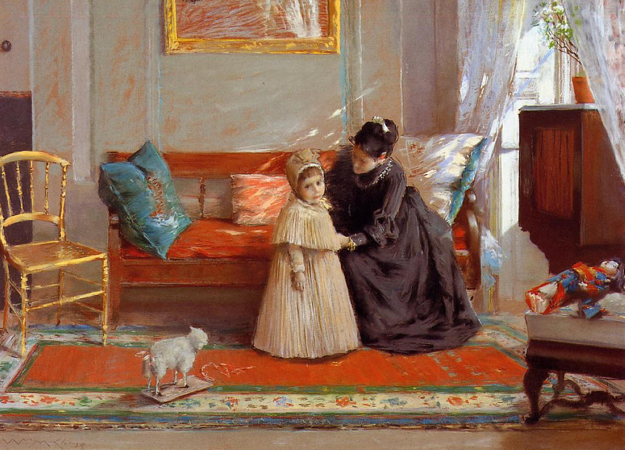 William Merritt Chase I am Going to See Grandma (aka Mrs. Chase and Child) 1889 Fine Art Print