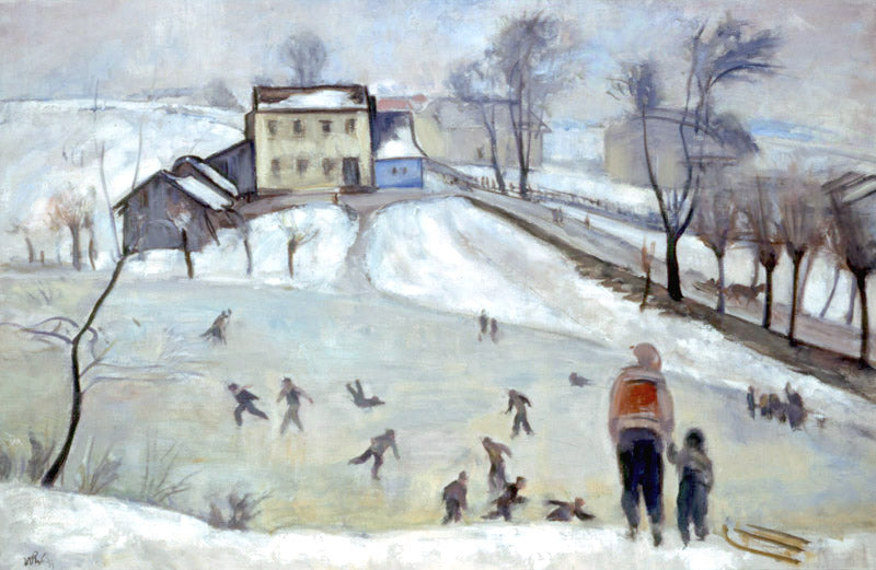 Wojciech Weiss Ice Skating 1920 Fine Art Print