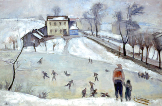 Wojciech Weiss Ice Skating 1920 Fine Art Print