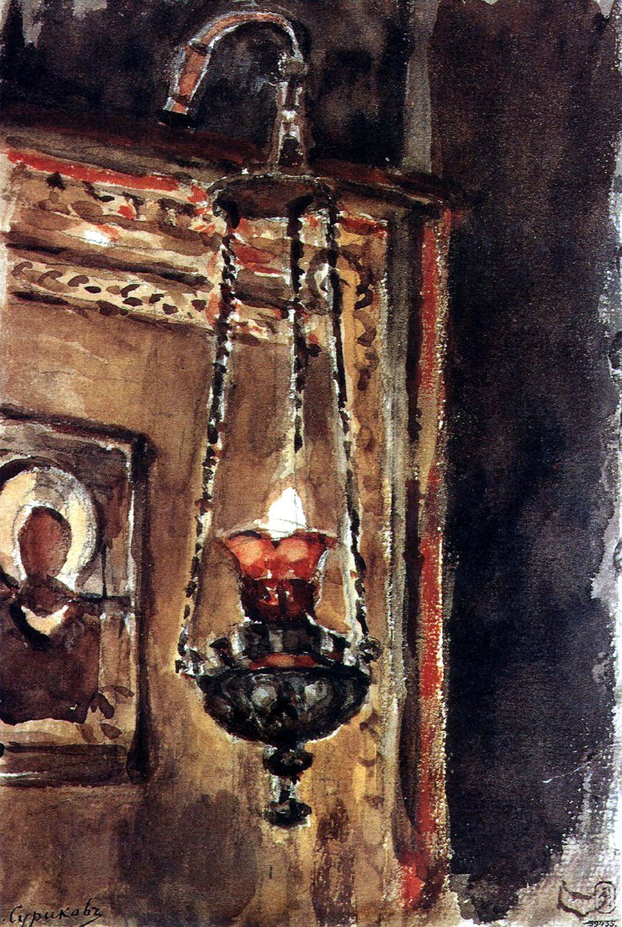 Vasily Surikov Icon-Lamp 1881 Fine Art Print