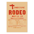 Western Rodeo Advertising Poster Tombstone Arizona 1920 Fine Art Print