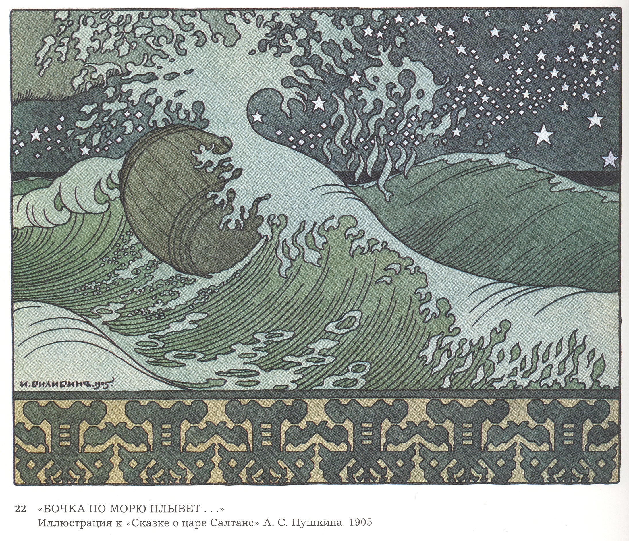 Ivan Bilibin Illustration for Pushkin’s Fairy Tale of Tsar Saltan 1905 Fine Art Print